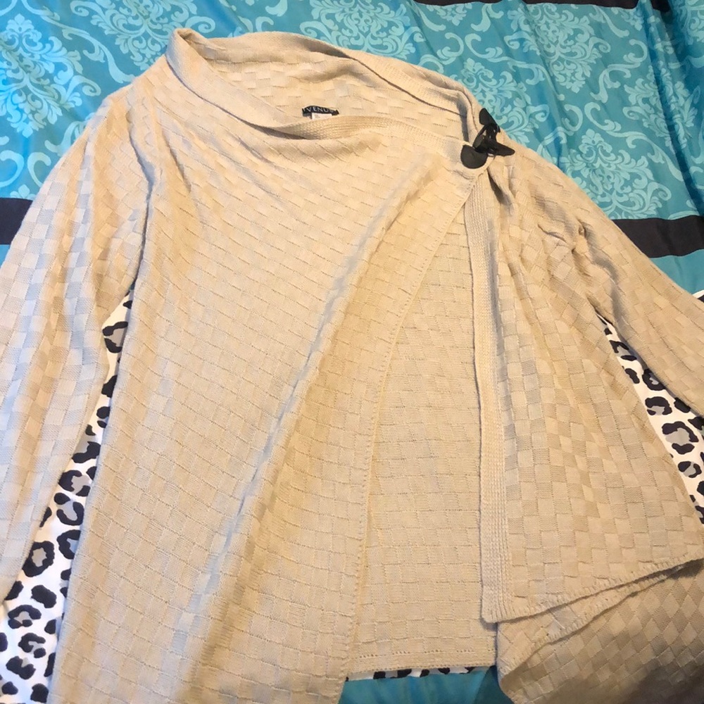 Tan side closure sweater